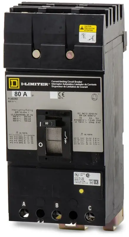Premium Square D FI36080 - 80A 3 Pole Molded Case Circuit Breaker