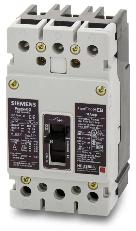 Siemens HEB3B030B - 30A 3 Pole Molded Case Circuit Breaker Top Pick