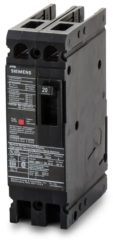 Best Choice Siemens HED42B020 - 20A 2 Pole Molded Case Circuit Breaker