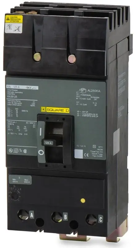 While Supplies Last Square D KA36125 - 125A 3 Pole Molded Case Circuit Breaker