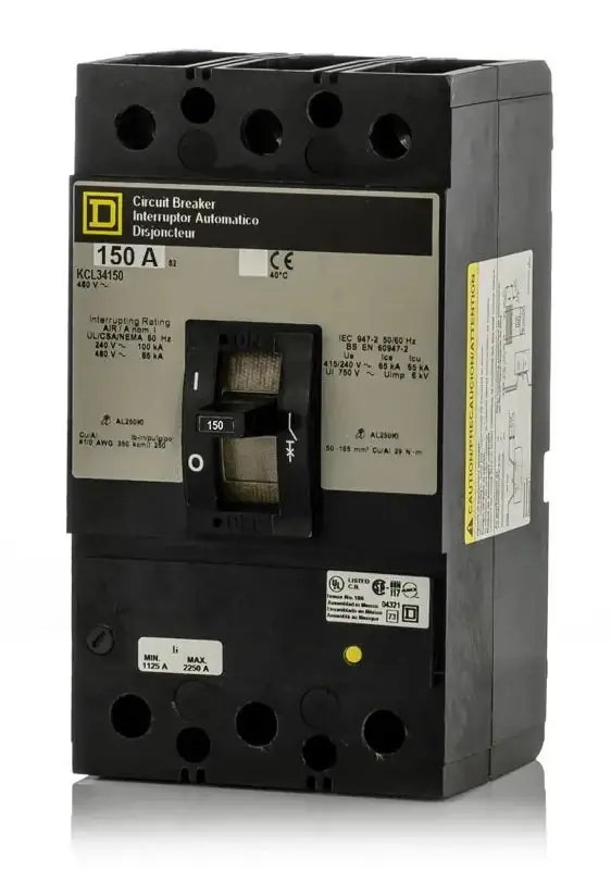 Place Order Square D KCL34150 - 150A 3 Pole Molded Case Circuit Breaker