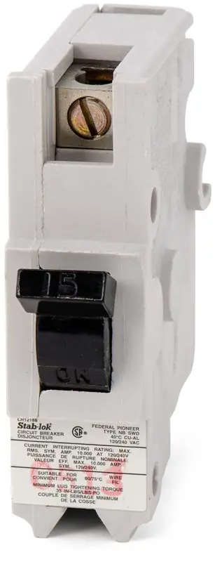 Same Day Shipping Federal Pacific NB111015 - 15A 1 Pole Molded Case Circuit Breaker