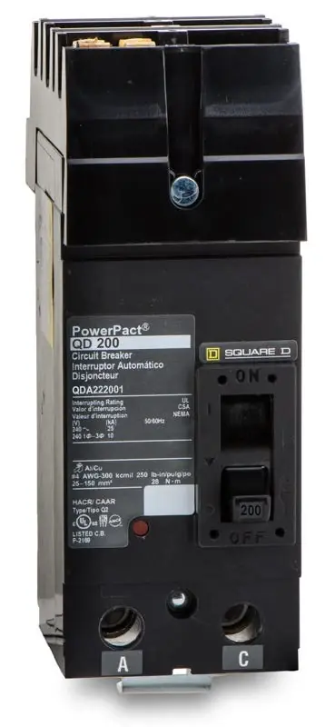 Crafted Square D QDA222001 - 200A 2 Pole Molded Case Circuit Breaker