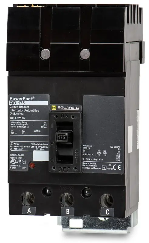 Crafted Square D QDA32175 - 175A 3 Pole Molded Case Circuit Breaker