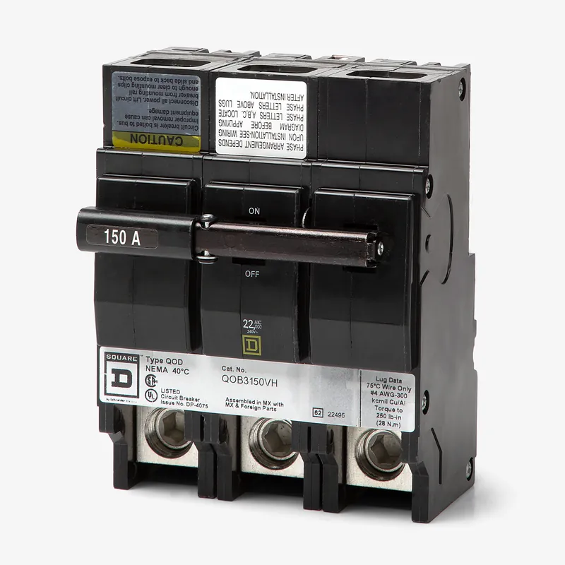 Reduced Price Square D QOB3150VH - 150A 3 Pole Molded Case Circuit Breaker