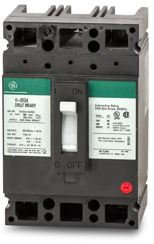 Professional Grade ABB / General Electric THED124060 - 60A 2 Pole Molded Case Circuit Breaker