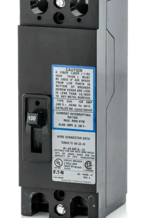Eaton / Cutler-Hammer CHH2100H4X - 100A 2 Pole Molded Case Circuit Breaker Affordable