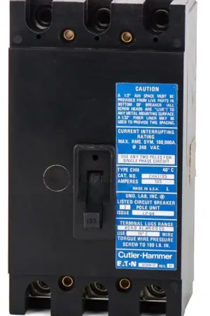 Eaton / Cutler-Hammer CHH3125 - 125A 3 Pole Molded Case Circuit Breaker Save Now