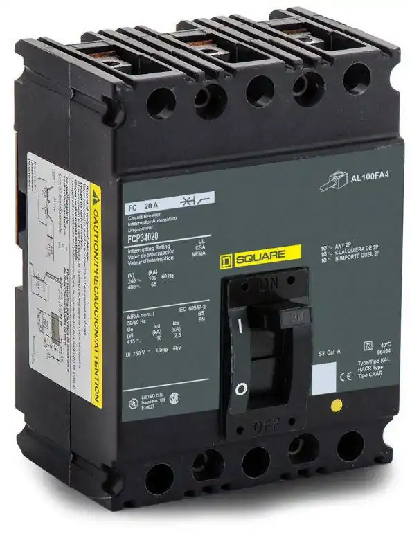Square D FCP34020 - 20A 3 Pole Molded Case Circuit Breaker Hassle-Free Returns