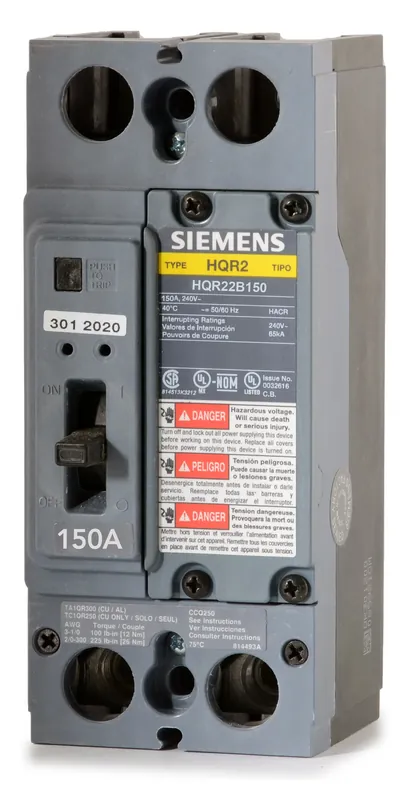 Siemens HQR22B150 - 150A 2 Pole Molded Case Circuit Breaker Price Cut