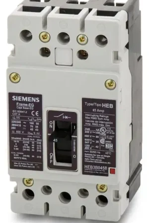 Fast Shipping Siemens HEB3B045B - 45A 3 Pole Molded Case Circuit Breaker
