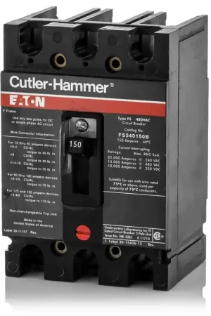Hassle-Free Returns Eaton / Cutler-Hammer FS340150B - 150A 3 Pole Molded Case Circuit Breaker