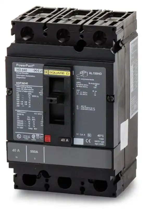 Square D HDP36040 - 40A 3 Pole Molded Case Circuit Breaker New Arrival