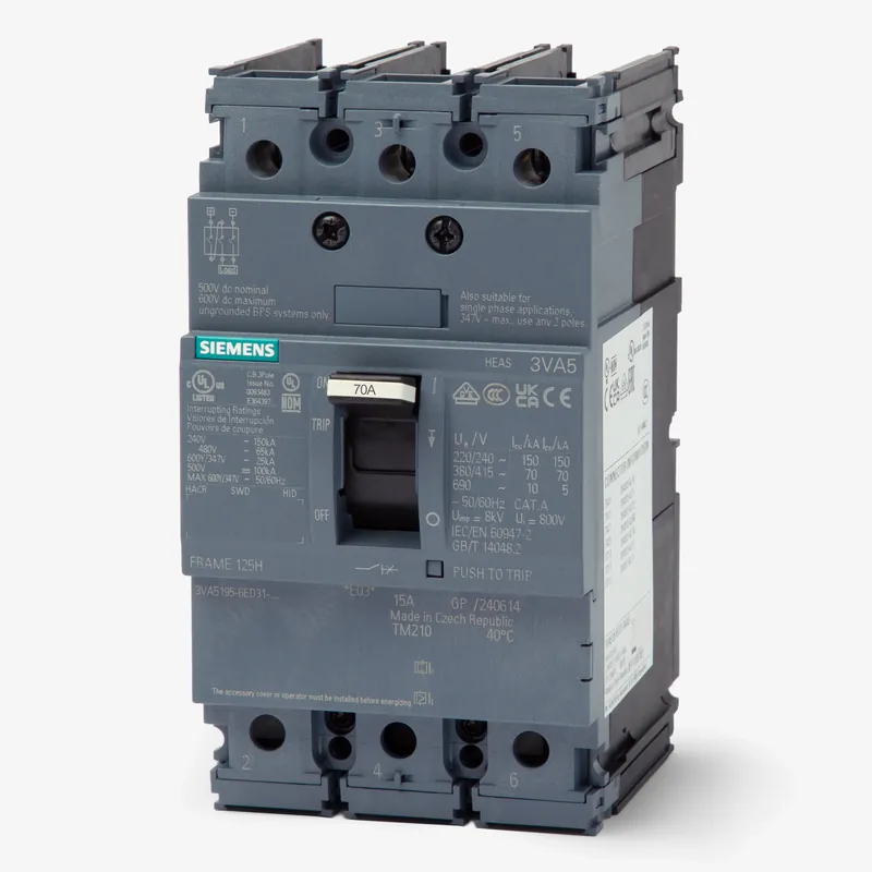 Siemens 3VA5170-4ED31-0AA0 - 70A 3 Pole Molded Case Circuit Breaker Flash Sale