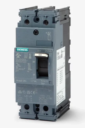 Top Rated Siemens 3VA5160-5ED21-0AA0 - 60A 2 Pole Molded Case Circuit Breaker