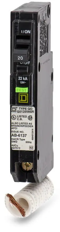 High Quality Square D QO120VHGFI - 20A GFCI Miniature Circuit Breaker