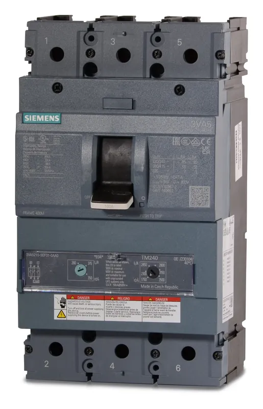 Siemens 3VA5210-5EF31-0AA0 - 100A 3 Pole Molded Case Circuit Breaker Today Only