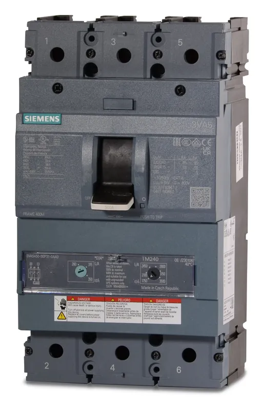 Shop Now Siemens 3VA5450-5EF31-0AA0 - 500A 3 Pole Molded Case Circuit Breaker