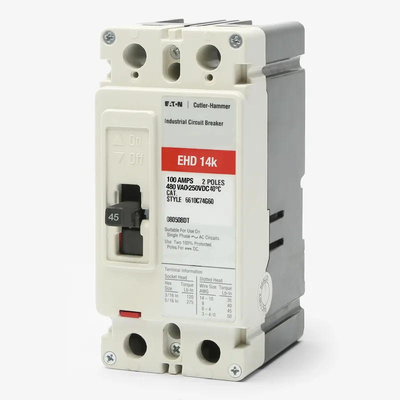 Eaton / Cutler-Hammer EHD2045 - 45A 2 Pole Molded Case Circuit Breaker Limited Time