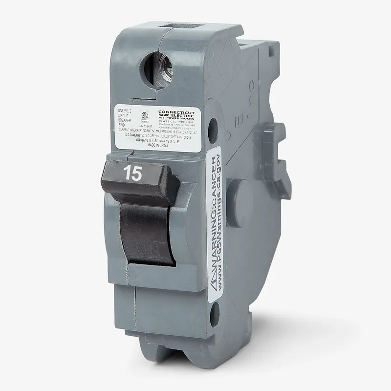 Place Order Connecticut Electric UBIF15NB - 15A 1 Pole Miniature Circuit Breaker