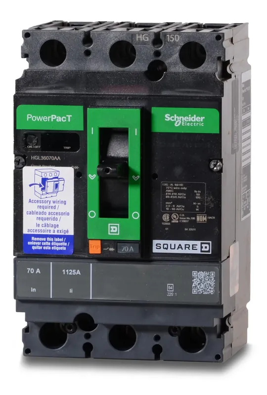 Buy Direct Schneider Electric HGL36070AA - 70A 3 Pole Molded Case Circuit Breaker