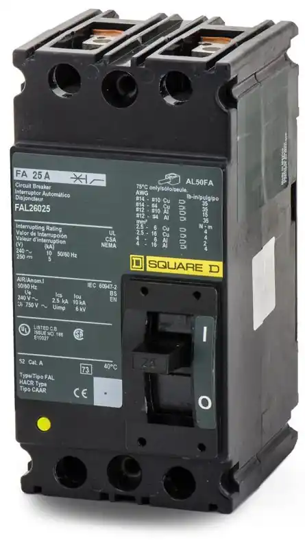 New Release Square D FAL26025 - 25A 2 Pole Molded Case Circuit Breaker