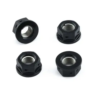 Aluminium Sprocket Nuts M10x(1.25mm) Drilled Pack x4 Certified