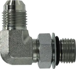 Midland Metal 6801NWO16 90 deg Elbow, 1 in 37 deg JIC Male Flared x 1 in Male ORB, Steel Price Drop