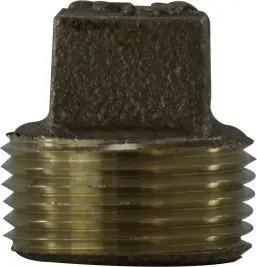 Midland Metal 44681LF Solid Square Head Plug, 4 in MPT, Bronze Certified