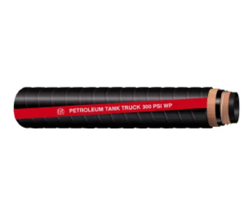 Buchanan Rubber TLBS300-400 Tank Truck Hose, 100 ft L, 300 psi, Nitrile Rubber Tube, Black with Smooth Red Stripe Special Discount