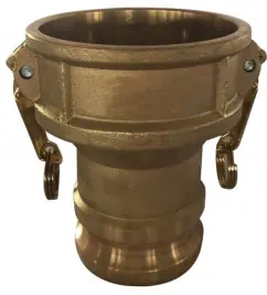 Save Now Midland Metal 449480 Type DA Cam and Groove Coupler, 4 in Female Coupler x 2 in Male Adapter, Brass