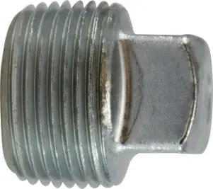 Midland Metal 66672 Square Head Plug, 3/8 in MNPT, Steel, Zinc-Plated Same Day Shipping