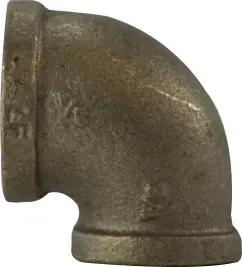 Midland Metal 44133LF 90 deg Reducing Elbow, 1-1/4 in FPT x 3/4 in FPT, Bronze Flash Sale