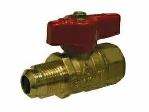 Affordable Midland Metal 943351 Gas Ball Valve, 5/8 x 3/4 in Nominal, Flared x FIP, 125 psi Pressure, Brass Body