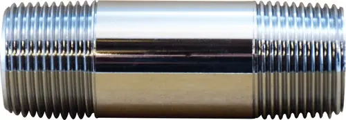 Best Choice Midland Metal 41105 Pipe Nipple, 1 in MPT x 1 in MPT, 4 in, Brass, Chrome-Plated