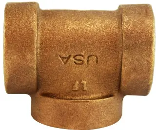 Professional Grade Midland Metal 43256 Pipe Tee, 1-1/4 in FPT x 1-1/4 in FPT x 1-1/4 in FPT, Bronze