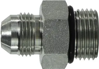 Buy Today Midland Metal 64004 Straight Connector, 1/4 in 37 deg JIC Male Flared x 1/4 in Male ORB, Steel