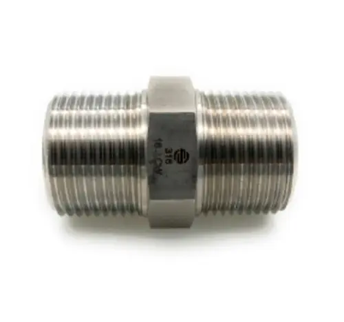 Stainless Adapters SS5404-16-16 Hex Nipple, 1 in MNPT x 1 in MNPT, 2.338 in L, Stainless Steel Certified
