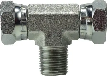 Clearance Midland Metal 16011616 Swivel Branch Tee, 1 in FNPSM x 1 in FNPSM x 1 in MNPSM, Steel