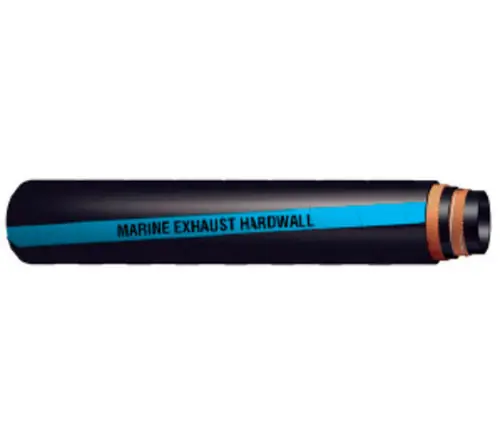 Buchanan Rubber MXH-350 Marine Exhaust Hardwall Hose, 100 ft L, Rubber Tube, Black with Blue Stripe Don't Miss Out