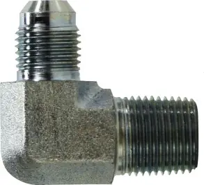 Next Day Delivery Midland Metal 250164 90 deg Straight Elbow, 3/8 in 37 deg JIC Male Flared x 1/4 in MPT, Steel