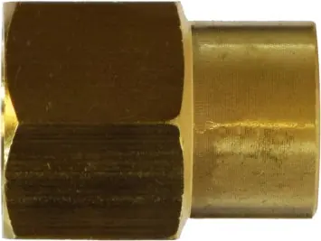 Fresh Stock Midland Metal 28187 Reducing Coupling, 3/4 in FNPTF x 1/4 in FNPTF, 1.19 in, Brass