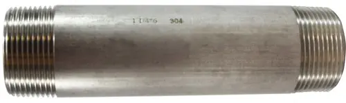 Midland Metal 49134 Welded Pipe Nipple, 1-1/4 in MPT x 1-1/4 in MPT, 11 in L, Stainless Steel, SCH 40 Schedule Save Now