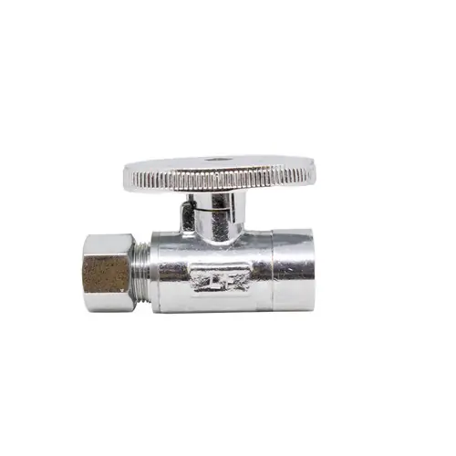Low Price Midland Metal 746566 Straight Supply Stop, 1/2 x 3/8 in Nominal, Sweat x Compression, Brass Body
