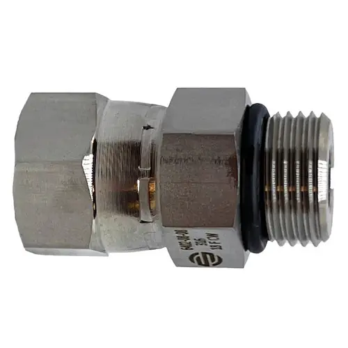 Next Day Delivery Stainless Adapters SS6402-04-04 Adapter, 1/4 in Male ORB x 1/4 in Female JIC Swivel, Stainless Steel