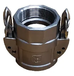 Buchanan Rubber CGDSL-400-SS1 Cam and Groove Self-Locking Crimplok Coupler, 4 in Type D x 4 in FPT, Stainless Steel Time-Limited