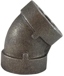 Midland Metal 69188 45 deg Elbow, 2 in FPT x 2 in FPT, Iron, Black, SCH 80/XH Schedule, 300 lb Luxury