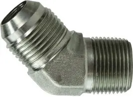Midland Metal 250384 45 deg Straight Elbow, 1/2 in 37 deg JIC Male Flared x 1/4 in MPT, Steel Discount