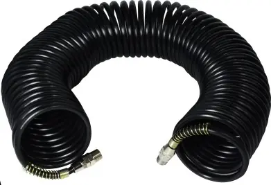 Midland Metal 307031 Coil Air Hose, 50 ft L, 200 psi, Nylon Tube, Black Save Now