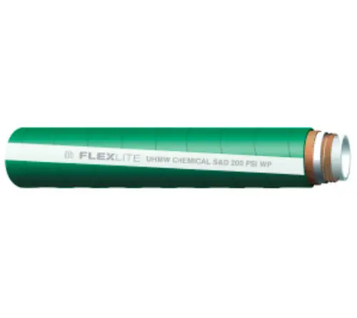 One Day Deal Buchanan Rubber Flexlite FLX-200 Chemical Hose, 100 ft L, 200 psi, Polyethylene Tube, Green